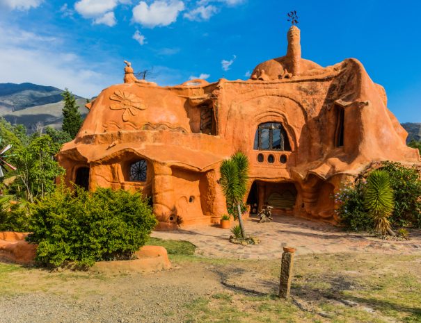 Villa De Leyva, Colombia - February 8, 2017 : Casa Terracota House Villa de Leyva Boyaca in Colombia South America